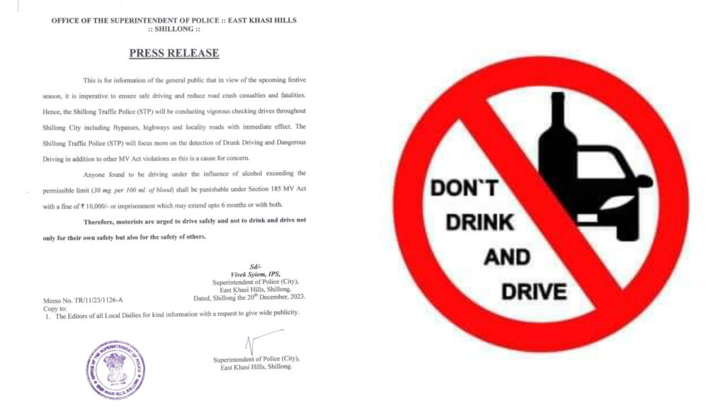 Shillong Gears Up For Safe Festive Season Crackdown On Drunk Driving Begins Batesi Tv 