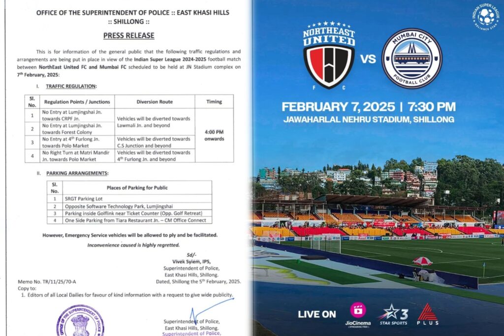 Road Closures and Parking Arrangements in Place for ISL Match at JN Stadium