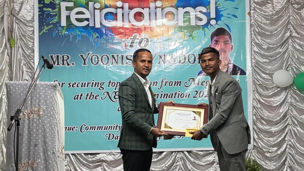 99.41% ha ka NEET ïoh u samla Yoonis Lyngdoh, u State Topper ha Meghalaya