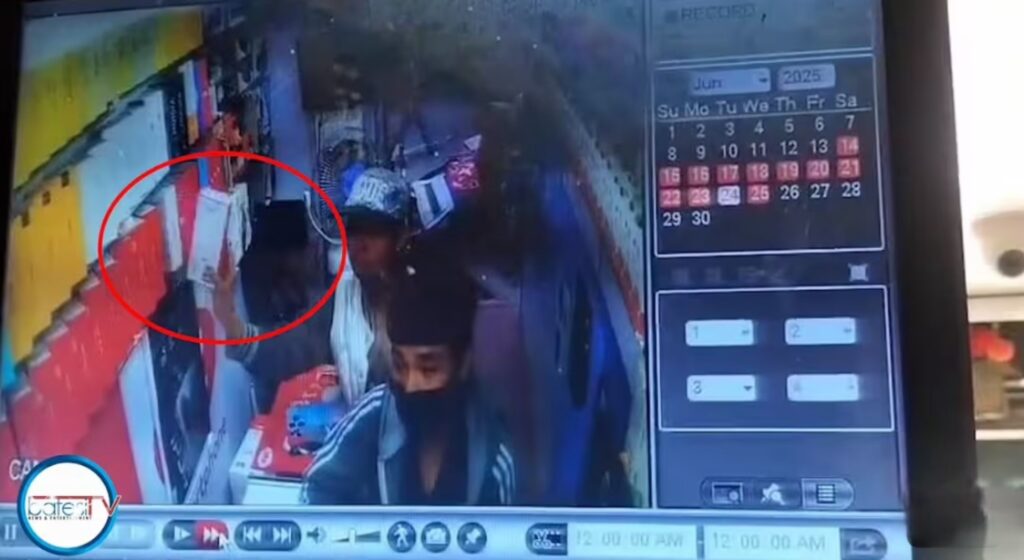 Na ka CCTV ïohi tyngkreiñ ba lute u nongtuh ïa ka mobile na ka dukan ha GS Road