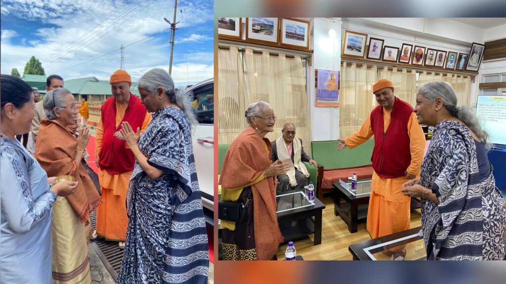 Pynkut ka Sitharaman ïa ka jingwan sha Meghalaya da ka jingleit jngoh ïa ka skul Ramakrishna Mission, Sohra