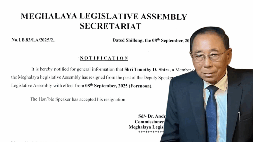 Hiar shuki syndet u Dy. Speaker, pdiang u Speaker ïa ka shithi iehnohkam u Timothy