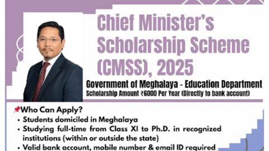 Meghalaya Extends Deadline for Chief Minister’s Scholarship Scheme Amid Overwhelming Response