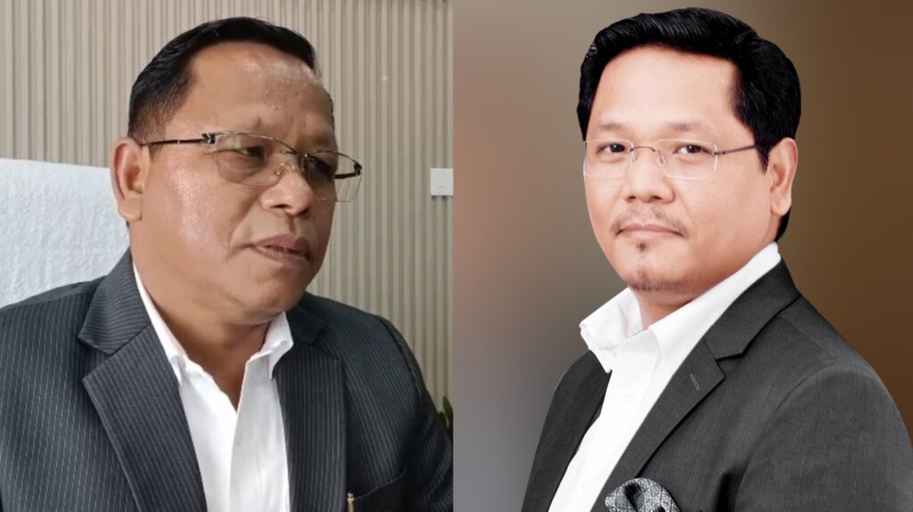 Pynksan u Marcuise Marak ïa u Conrad Sangma hadien ka jingbujli shuki ïa ki Myntri