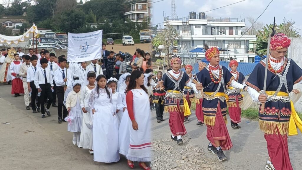 Khasi tradition and Catholic faith unite in grand Eucharistic procession at Laitkor