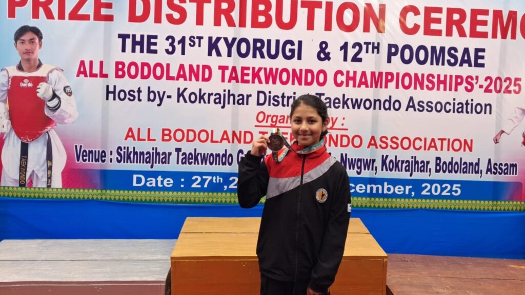 Bronze medal for Aaira H Wahlang in Taekwondo Tournament
