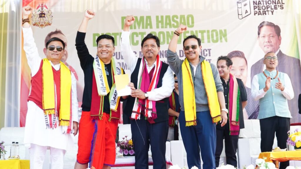 Conrad Sangma induct Daniel Langthasa into NPP at Maibang, Dima Hasao 