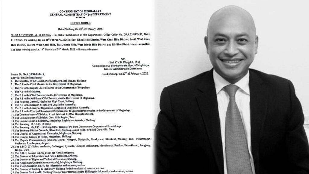 Holiday Declared in Seven Districts on Feb 21 Following Demise of Shillong MP Dr. Ricky Syngkon