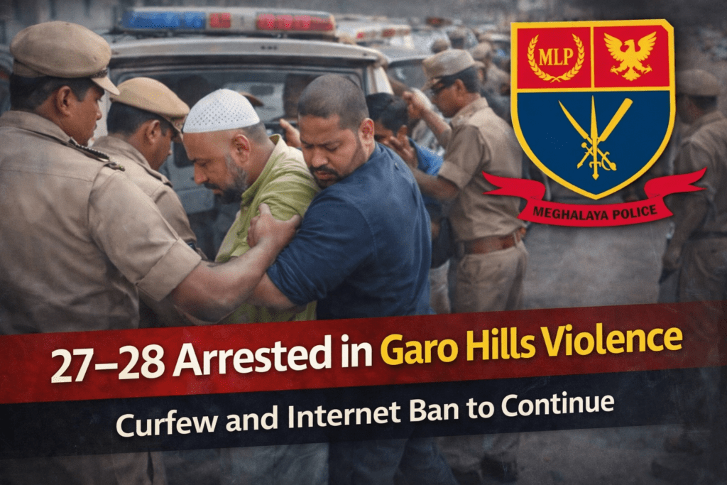 27–28 Arrested in Garo Hills Violence; Curfew and Internet Ban to Continue