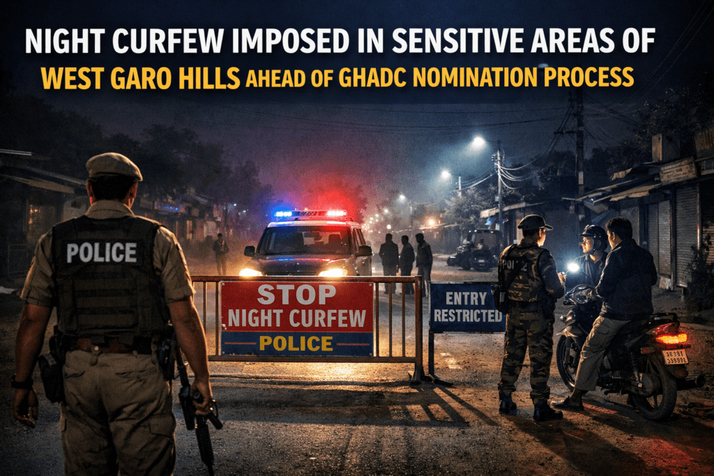 Night Curfew Imposed in Sensitive Areas of West Garo Hills Ahead of GHADC Nomination Process