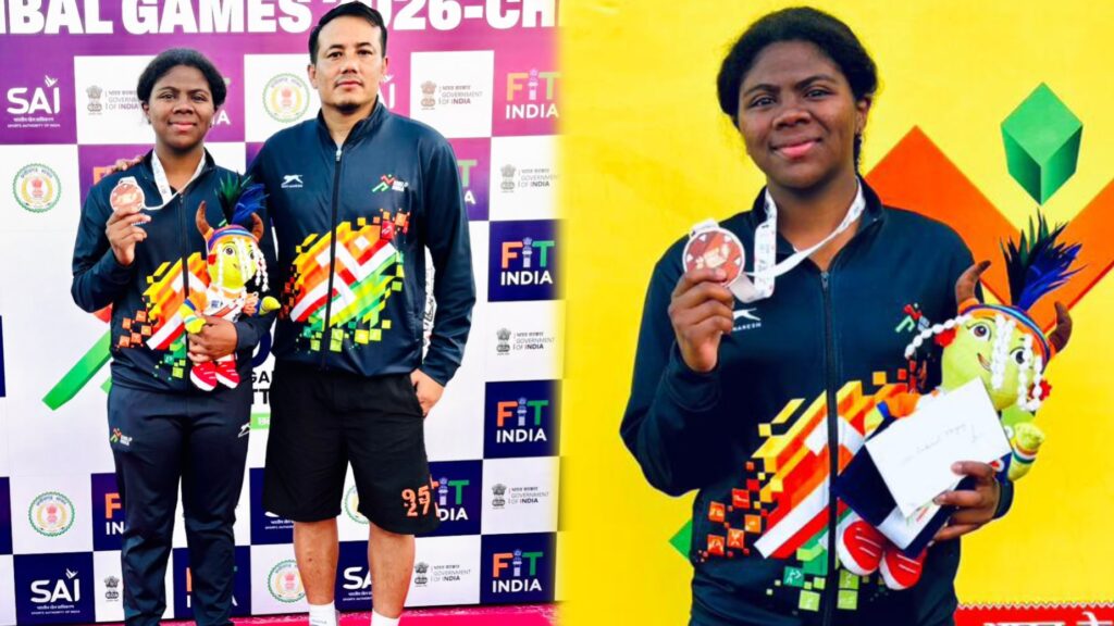 MEGHALAYA SWIMMER VEREM NONGSIEJ WINS BRONZE AT KHELO INDIA TRIBAL GAMES