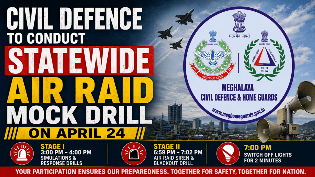 Sirens at 3 PM and 7 PM to Mark Civil Defence Air Raid Mock Drill on April 24