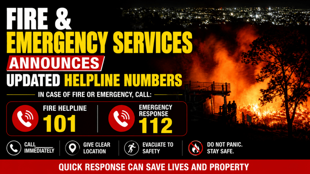 Fire and Emergency Services Announces Updated Helpline Numbers