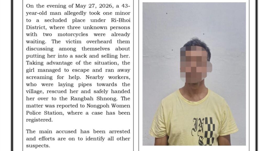 Ri-Bhoi Police Arrest Main Accused in Alleged Minor Trafficking Attempt