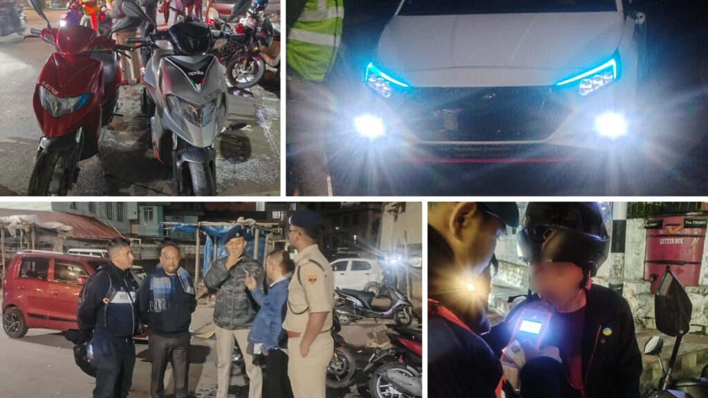 Traffic Crackdown in Laitumkhrah; Fines Worth ₹1.5 Lakh Imposed