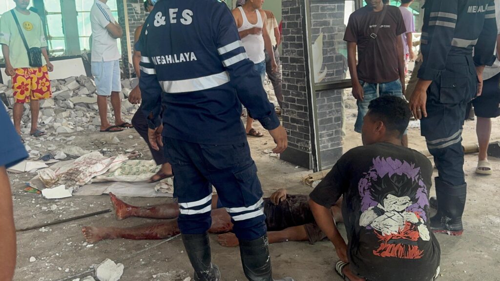 Labourer killed, another injured as building slab collapses during demolition work in Nongpoh