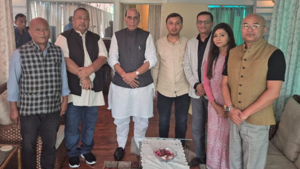 BJP Delegation Meets Rajnath Singh, Seeks Resolution of Them Iew Mawlong Relocation Issue