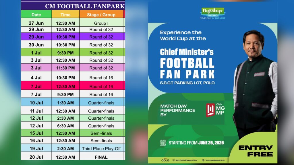 Shillong Set to Host Free FIFA World Cup Fan Park from June 26