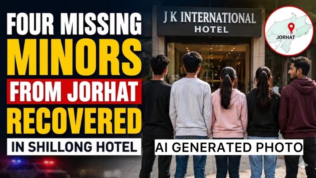 Four Missing Minors from Jorhat Recovered in Shillong Hotel, Handed Over to Families