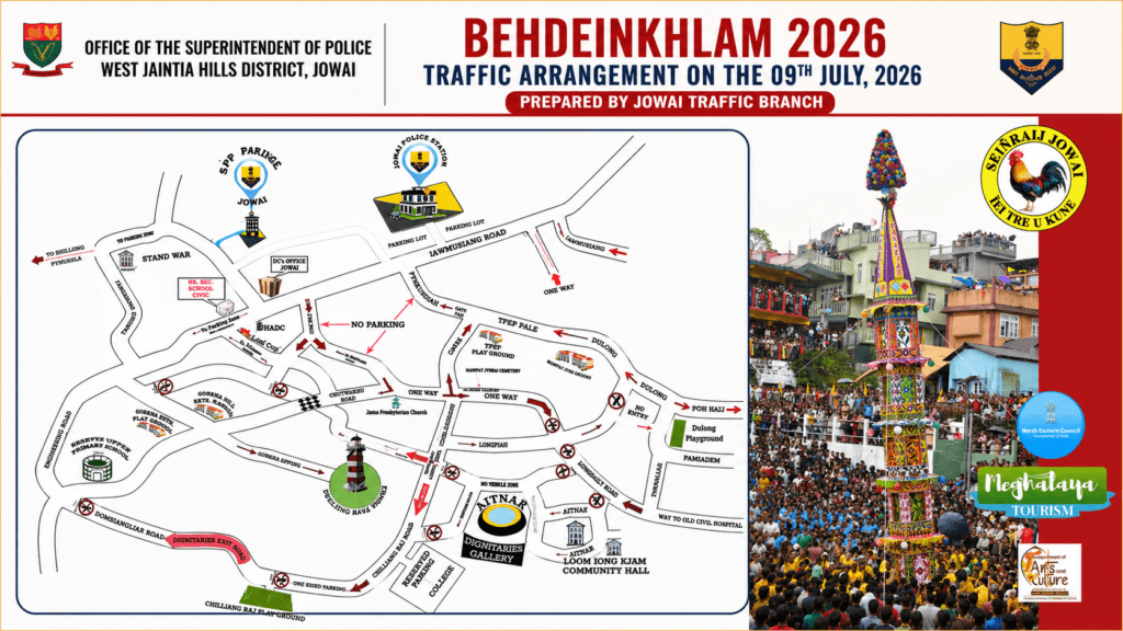 Traffic Restrictions Announced for Behdeinkhlam Festival in Jowai; CM of Assam to Attend Closing Ceremony