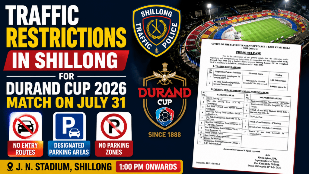 STP Announce Traffic Restrictions for Durand Cup 2026 Match on July 31
