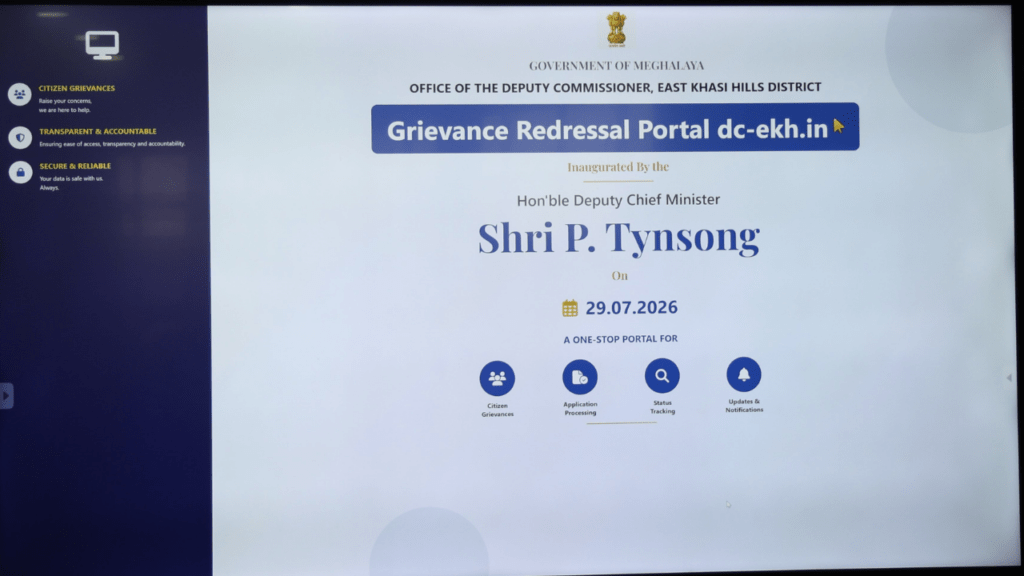 Prestone Tynsong Launches East Khasi Hills District Portal for Public Grievance Redressal