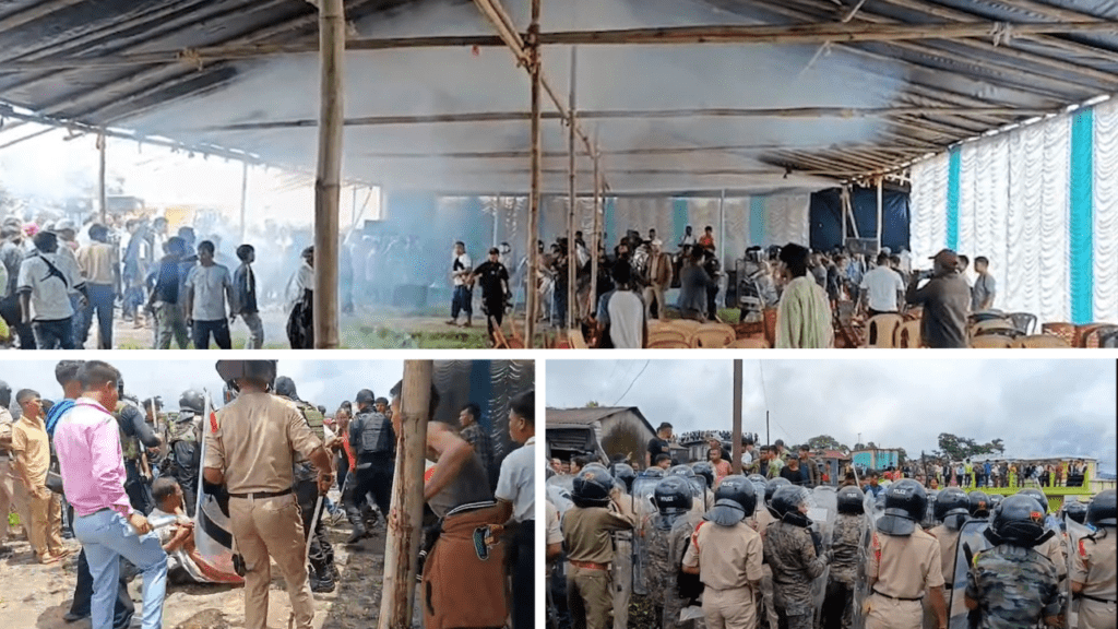 Violence erupts at Hima Langrin dorbar; seven police personnel injured