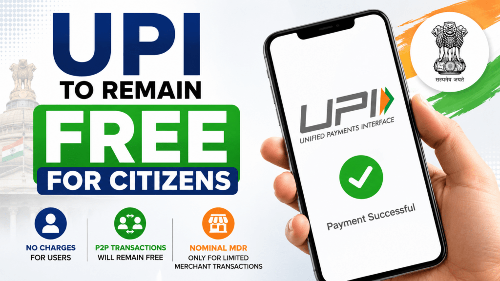 UPI to Remain Free for Citizens; Future MDR May Apply Only to Limited Merchant Transactions