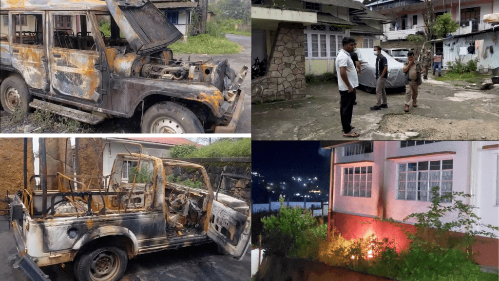 Petrol Bombs Hurled at NPP Office in Shillong; Vehicles Torched in Nongstoiñ, West Jaiñtia Hills