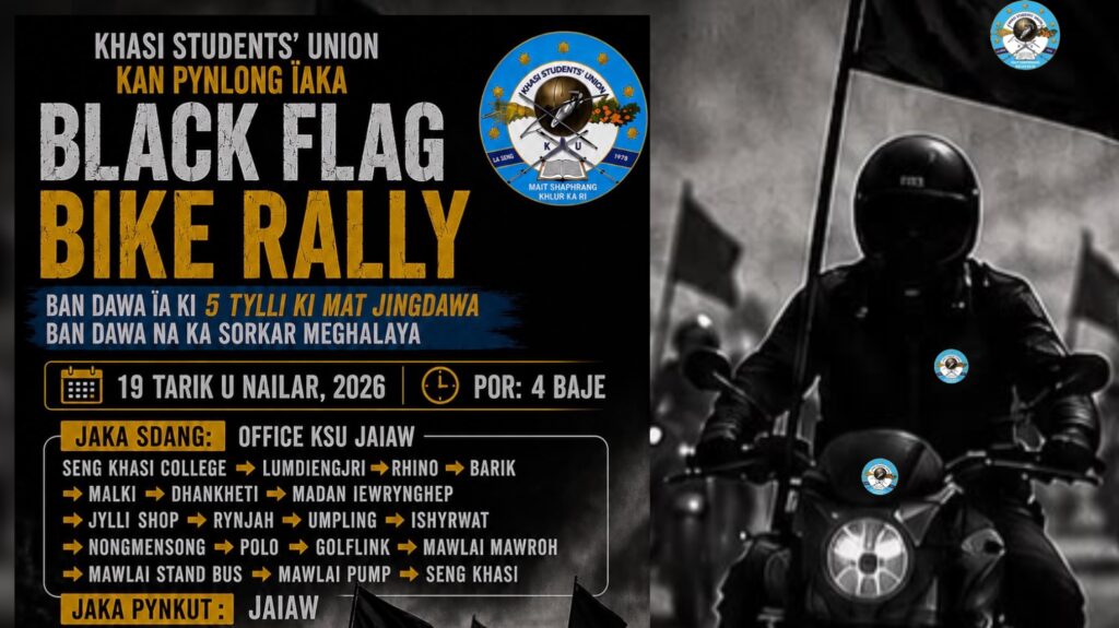 KSU to Hold Black Flag Bike Rally in Shillong on August 19 Over Five Demands