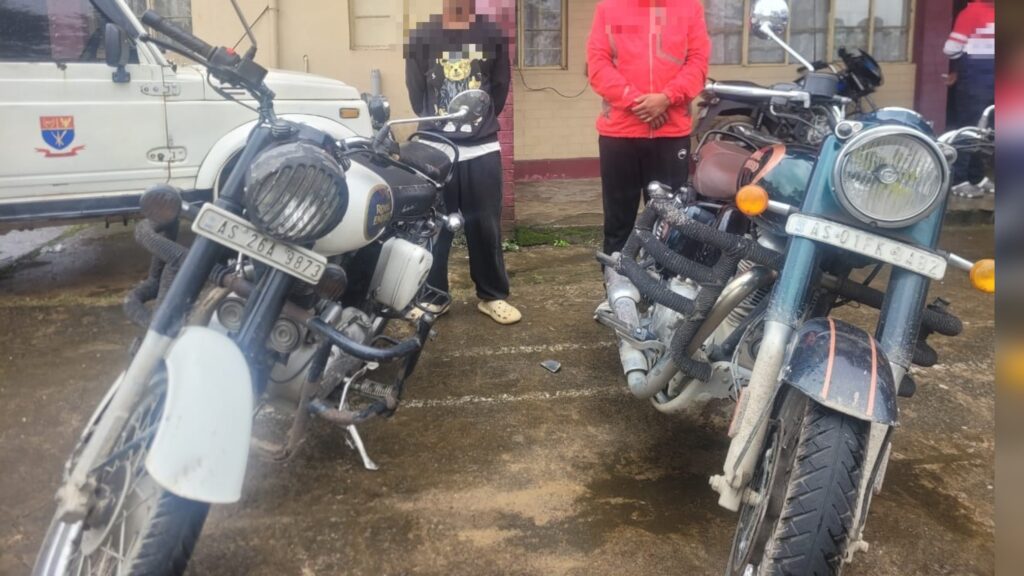 Two Stolen Motorcycles Recovered in Amlarem, Two More Intercepted at Dawki