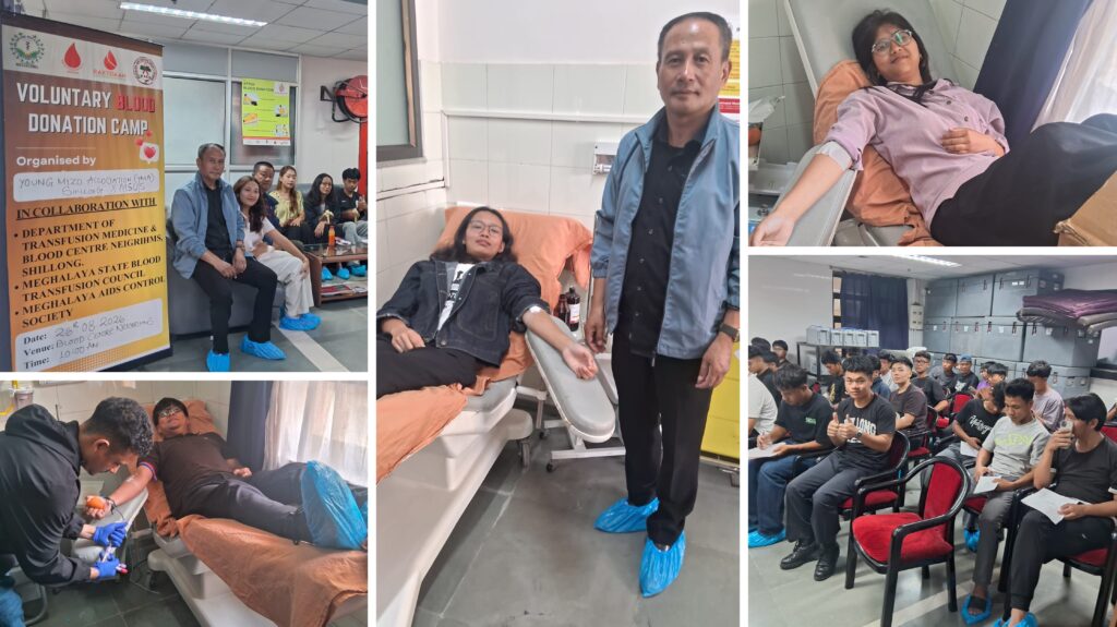 Around 70 Young Mizo Students, Volunteers Join Blood Donation Drive at NEIGRIHMS
