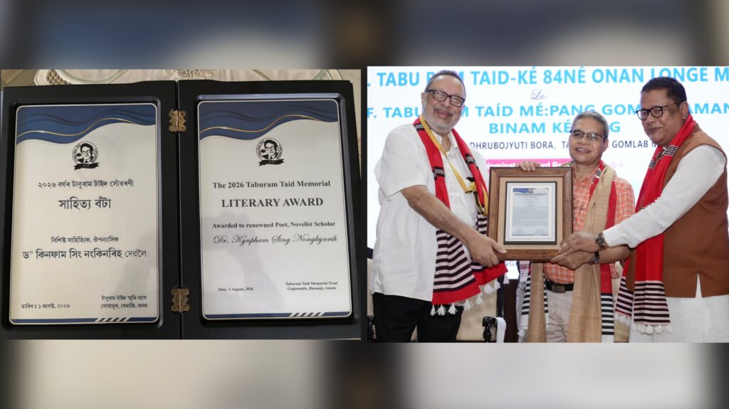 Dr. Kynpham Nongkynrih conferred Taburam Taid Literary Award 2026 for ‘Funeral Nights’