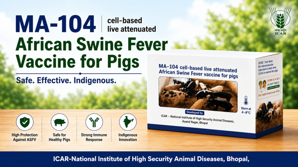 ICAR Develops India’s First Indigenous Vaccine Against African Swine Fever
