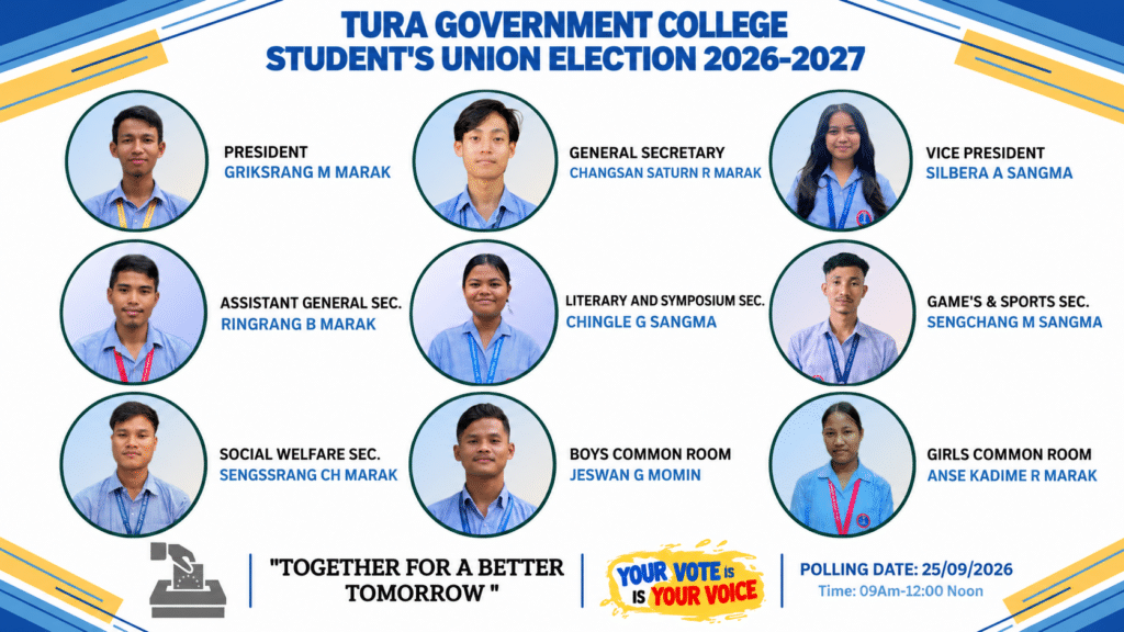 Tura Government College Students’ Union elects new office bearers for 2026-27