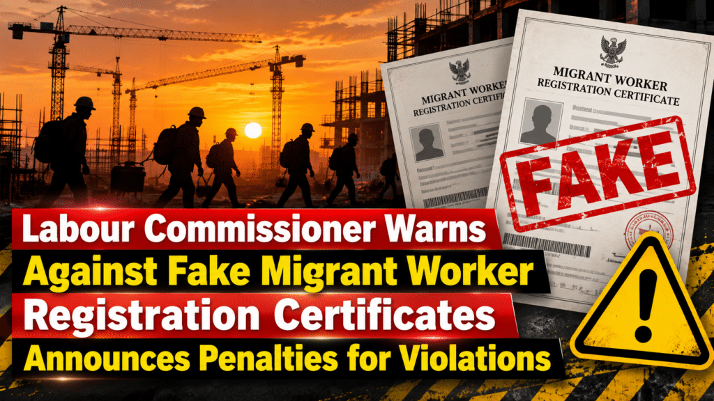 Labour Commissioner Warns Against Fake Migrant Worker Registration Certificates, Announces Penalties for Violations