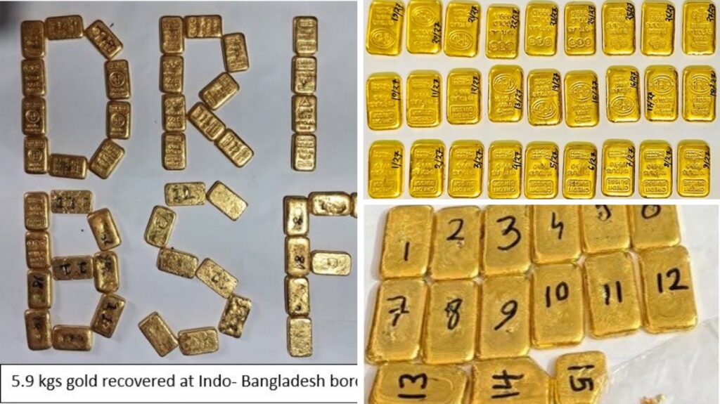 DRI, BSF Seize 12 Kg Smuggled Gold Worth ₹17 Crore Along Bangladesh Border