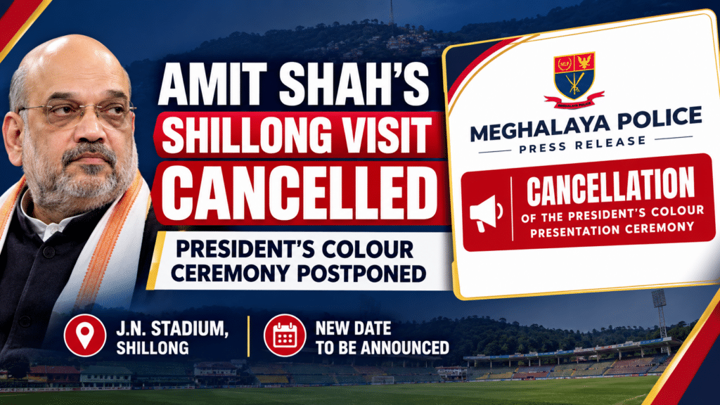 Amit Shah’s Shillong Visit Cancelled; President’s Colour Ceremony Postponed