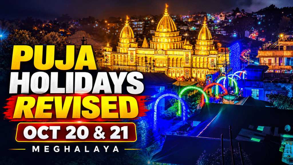 Meghalaya Revises Puja Holidays to October 20 and 21