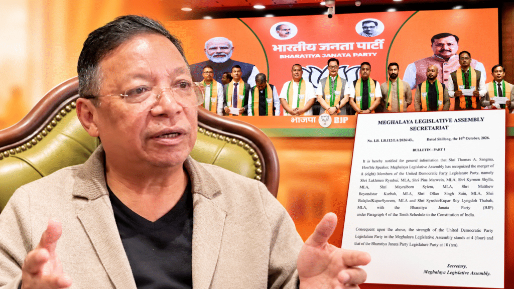 Meghalaya Speaker recognises merger of 8 UDP MLAs with BJP; party strength rises to 10