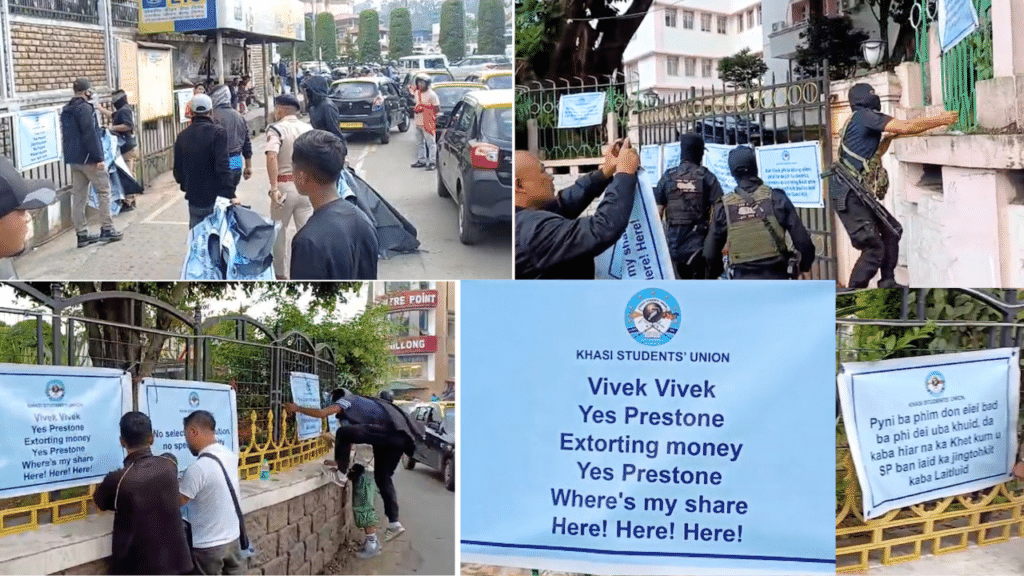 KSU Demands SP Vivek Syiem Step Down for ‘Impartial Probe’, Puts Up Banners at SP Office and Secretariat