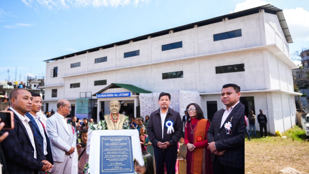 CM inaugurates B.B. Lyngdoh Memorial Hall at Laitlyngkot, announces ₹10 lakh grant